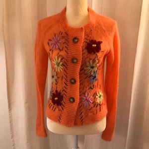 Anthropologie One Girl Who Flower Field Cardigan